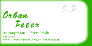 orban peter business card